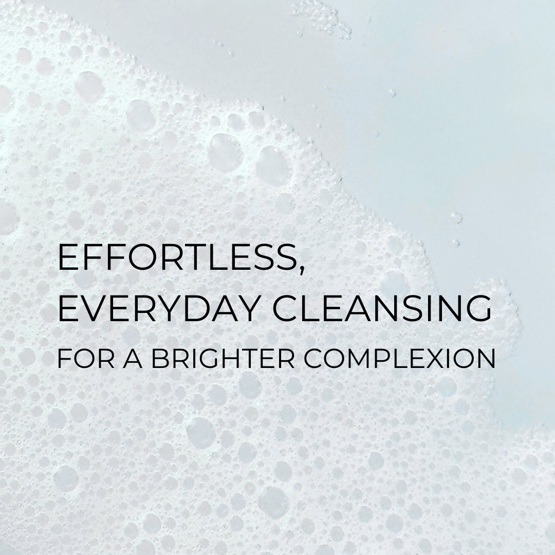 Effortless, everyday cleansing for a brighter complexion: Light, soft foam from Lumi Foam Gel Cleanser on an off-white background, showcasing its airy texture.