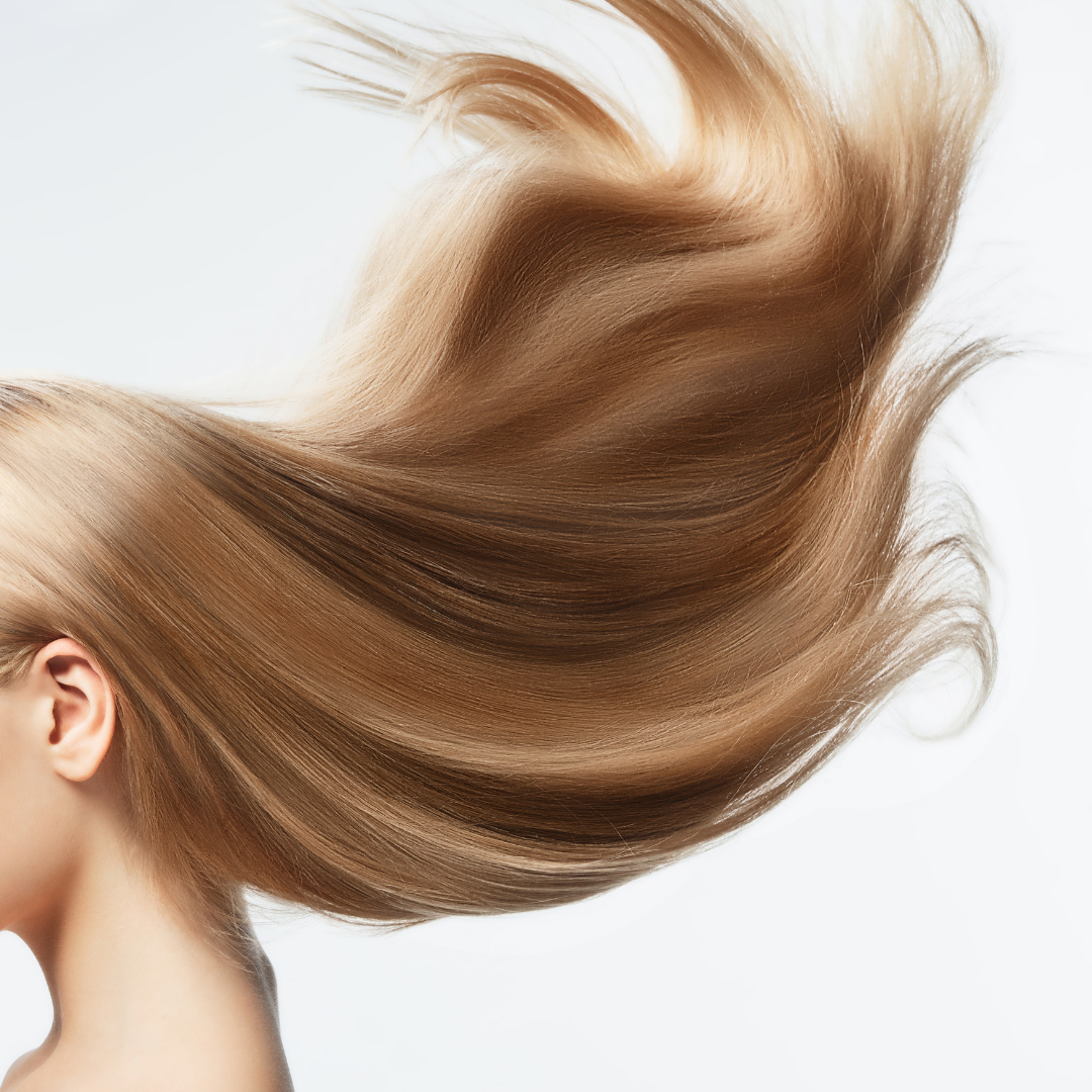 Long healthy blond hair